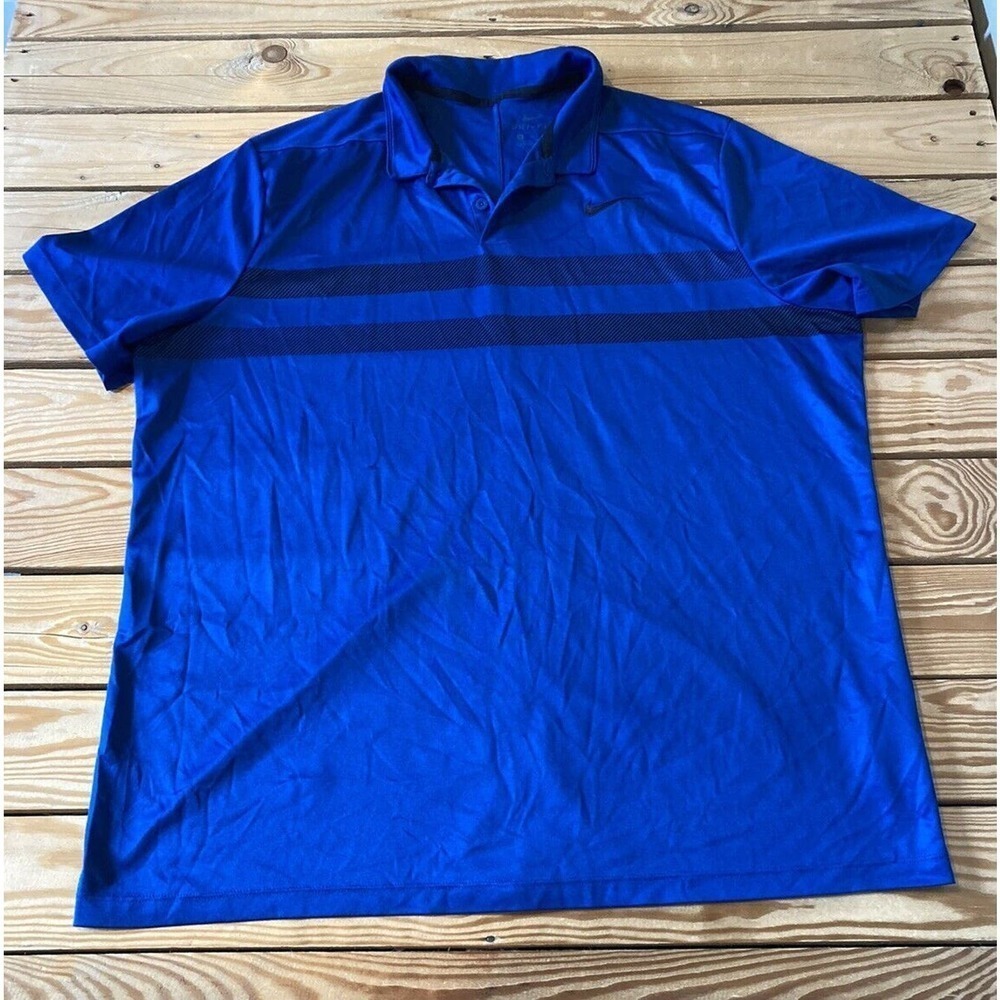 Nike Dri Fit Polo Shirt Size XL Men’s Blue Short Sleeve